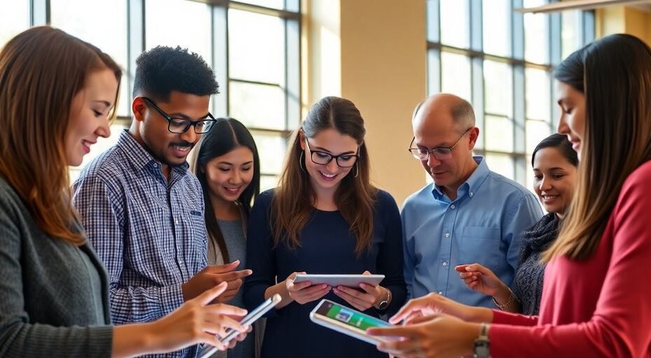 Educators learning with advanced technology