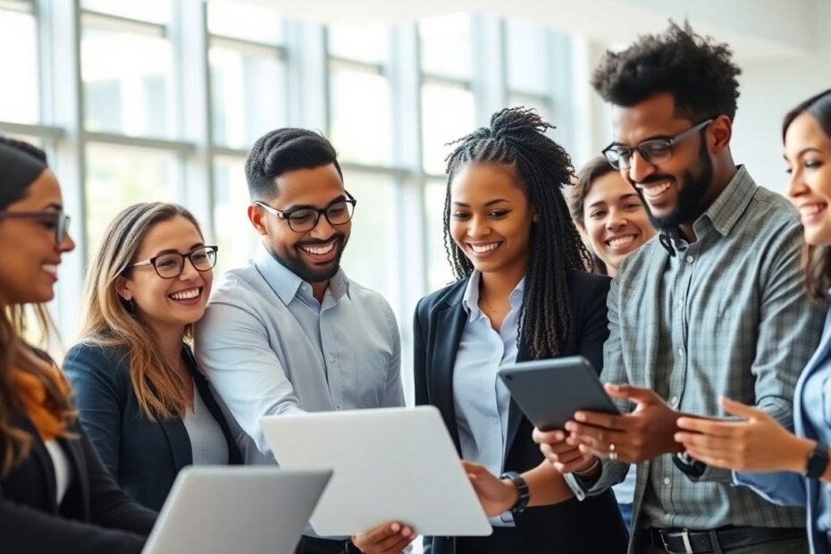 Technology teaching jobs: professionals in a modern classroom.