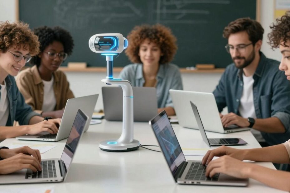 Futuristic technology and education concepts for 2025.