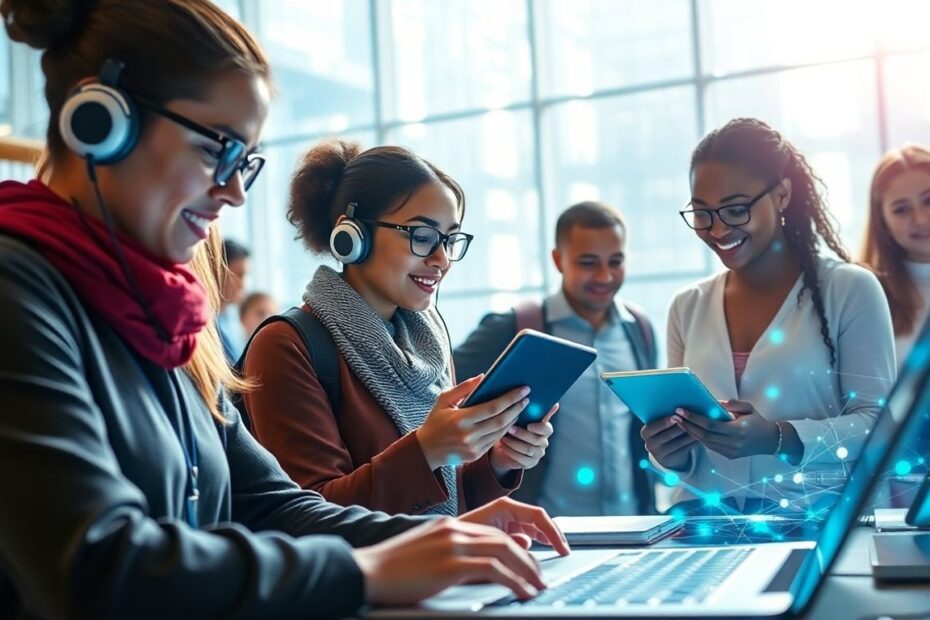 Futuristic technology and education concepts for 2025.