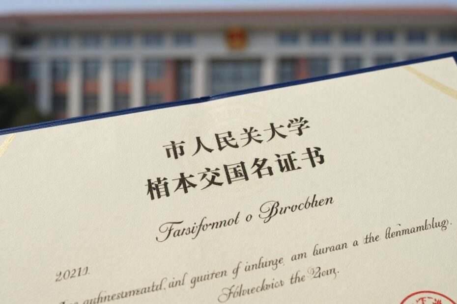 Education professional degree certificate with official seals.